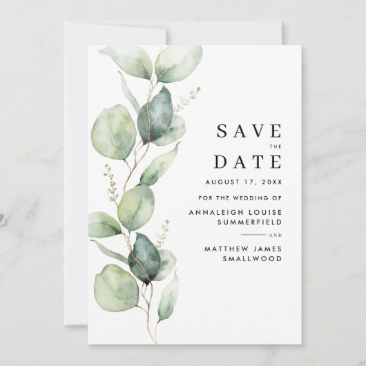 Waterverf Eucalyptus Griekenland Save The Date (Voorkant)