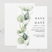 Waterverf Eucalyptus Griekenland Save The Date (Voorkant / Achterkant)