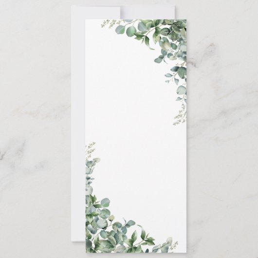 Waterverf eucalyptus groen 50e verjaardag kaart (Achterkant)