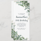 Waterverf eucalyptus groen 50e verjaardag kaart (Voorkant / Achterkant)