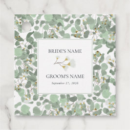 Waterverf Eucalyptus groen bloesems bruiloft Bedankjes Labels