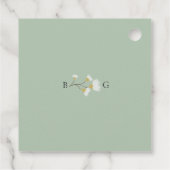 Waterverf Eucalyptus groen bloesems bruiloft Bedankjes Labels (Achterkant)