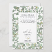 Waterverf Eucalyptus groen bloesems bruiloft Bedankkaart (Achterkant)