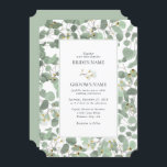 Waterverf Eucalyptus groen bloesems bruiloft Kaart<br><div class="desc">Een mooie handgetekende waterverf eucalyptus groen en gom bloesems bruiloft ontwerp. Een uniek ontwerp dat gebruik maakt van geïllustreerde waterverf eucalyptusbladeren en bloembloesem botanicals. Een moderne eucalyptus bloemmotief. Een elegant ontwerp van de huwelijksuitnodiging met moderne elementen. Overeenkomende bruiloft briefpapier items en andere bruiloft uitnodigingsformaten zijn ook beschikbaar.</div>