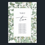 Waterverf Eucalyptus groen bloesems bruiloft Kaart<br><div class="desc">Een mooie handgetekende waterverf eucalyptus groen en gom bloesems bruiloft ontwerp. Een uniek ontwerp dat gebruik maakt van geïllustreerde waterverf eucalyptusbladeren en bloembloesem botanicals. Een moderne eucalyptus bloemmotief. Een elegant trouwtafel nummer ontwerp met moderne elementen. Bijpassende huwelijksuitnodigingen en andere briefpapier items zijn ook beschikbaar. Pas het nummer aan en koop...</div>