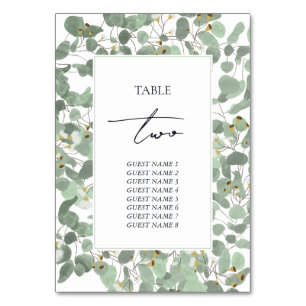 Waterverf Eucalyptus groen bloesems bruiloft Kaart