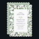 Waterverf Eucalyptus groen bloesems bruiloft Kaart<br><div class="desc">Een mooie handgetekende waterverf eucalyptus groen en gom bloesems bruiloft ontwerp. Een uniek ontwerp dat gebruik maakt van geïllustreerde waterverf eucalyptusbladeren en bloembloesem botanicals. Een moderne eucalyptus bloemmotief. Een elegant ontwerp van de huwelijksuitnodiging met moderne elementen. Overeenkomende bruiloft briefpapier items en andere bruiloft uitnodigingsformaten zijn ook beschikbaar.</div>