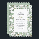 Waterverf Eucalyptus groen bloesems bruiloft Kaart<br><div class="desc">Een mooie handgetekende waterverf eucalyptus groen en gom bloesems bruiloft ontwerp. Een uniek ontwerp dat gebruik maakt van geïllustreerde waterverf eucalyptusbladeren en bloembloesem botanicals. Een moderne eucalyptus bloemmotief. Een elegant ontwerp van de huwelijksuitnodiging met moderne elementen. Overeenkomende bruiloft briefpapier items en andere bruiloft uitnodigingsformaten zijn ook beschikbaar.</div>