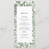 Waterverf Eucalyptus groen bloesems bruiloft Menu (Voorkant)