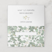 Waterverf Eucalyptus groen bloesems bruiloft Plaatskaartje (Buitenkant ongevouwen)