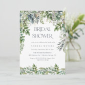 Waterverf Eucalyptus groen | Botanische bruiloft Kaart (Staand voorkant)