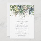 Waterverf Eucalyptus groen | Botanische bruiloft Kaart (Voorkant)