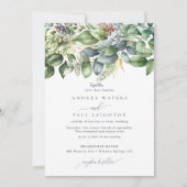 Waterverf Eucalyptus groen | Botanische bruiloft Kaart (Voorkant)