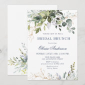 Waterverf Eucalyptus groen BRIDAL brunch Kaart (Voorkant / Achterkant)