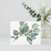Waterverf eucalyptus groen briefkaart (Staand voorkant)