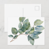 Waterverf eucalyptus groen briefkaart (Voorkant / Achterkant)