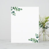 Waterverf Eucalyptus groen briefpapier (Staand voorkant)