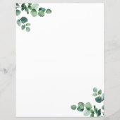 Waterverf Eucalyptus groen briefpapier (Voorkant)