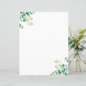 Waterverf Eucalyptus groen briefpapier (Staand voorkant)