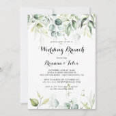 Waterverf Eucalyptus groen bruiloft brunch Kaart (Voorkant)