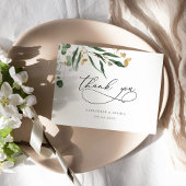 Waterverf eucalyptus groen bruiloft dank u c bedankkaart