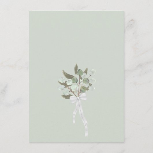 Waterverf Eucalyptus & groen Bruiloft Details Informatiekaartje (Achterkant)