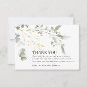 Waterverf eucalyptus groen bruiloft foto bedankkaart (Voorkant)