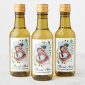 Waterverf eucalyptus groen bruiloft mini wijn etiket (Flessen)