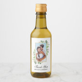 Waterverf eucalyptus groen bruiloft mini wijn etiket (Voorkant)