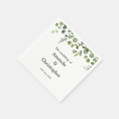 Waterverf Eucalyptus groen bruiloft Servet (Hoek)