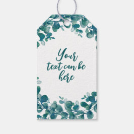 Waterverf eucalyptus groen cadeaulabel