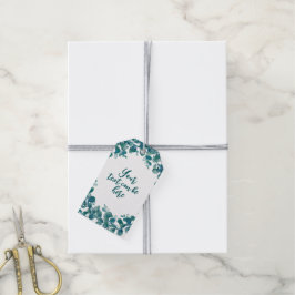 Waterverf eucalyptus groen cadeaulabel
