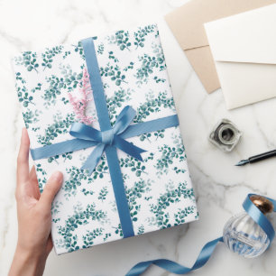 Waterverf eucalyptus groen cadeaupapier