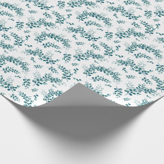 Waterverf eucalyptus groen cadeaupapier (Hoek)