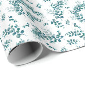 Waterverf eucalyptus groen cadeaupapier (Rol Hoek)