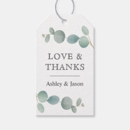 Waterverf Eucalyptus groen dank u voor Cadeaulabel