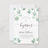 waterverf eucalyptus groen doop kaart (Voorkant)