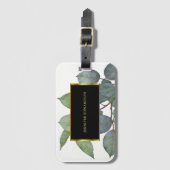 Waterverf eucalyptus groen elegant bagagelabel (Voorkant (verticaal))