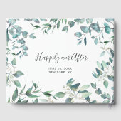 Waterverf Eucalyptus groen FOTO bruiloft gast Gastenboek (Achterkant)