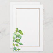 Waterverf eucalyptus groen gebladerte briefpapier (Voorkant / Achterkant)