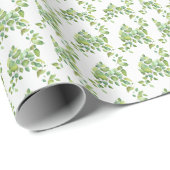 Waterverf eucalyptus groen gebladerte cadeaupapier (Rol Hoek)