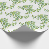 Waterverf eucalyptus groen gebladerte cadeaupapier (Hoek)