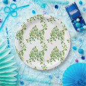 Waterverf eucalyptus groen gebladerte papieren bordje (Feest)