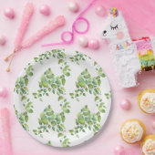 Waterverf eucalyptus groen gebladerte papieren bordje (Feest)