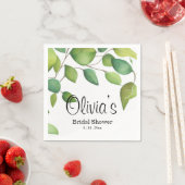 Waterverf eucalyptus groen gebladerte servet (Insitu)