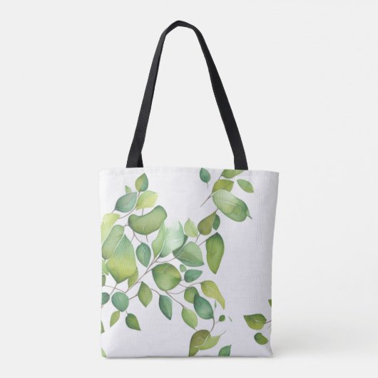 Waterverf eucalyptus groen gebladerte tote bag (Achterkant)