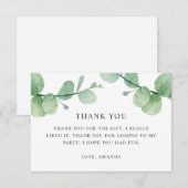 Waterverf eucalyptus. Groen gebladerte verjaardag Bedankkaart (Voorkant / Achterkant)