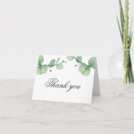Waterverf eucalyptus. Groen gebladerte verjaardag Bedankkaart