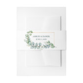 Waterverf Eucalyptus Groen Goud Lijst Bruiloft Uitnodigingen Wikkel (Voorkant Voorbeeld)