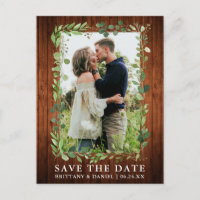 Waterverf Eucalyptus groen hout Save the date